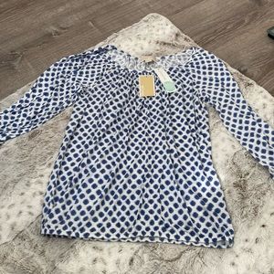 Flowing blue and white shirt, never worn, NWT